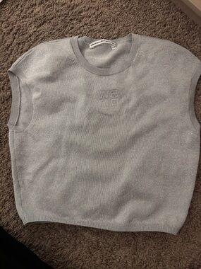 Alexander Wang Light Silver Knit Sleeveless Vest